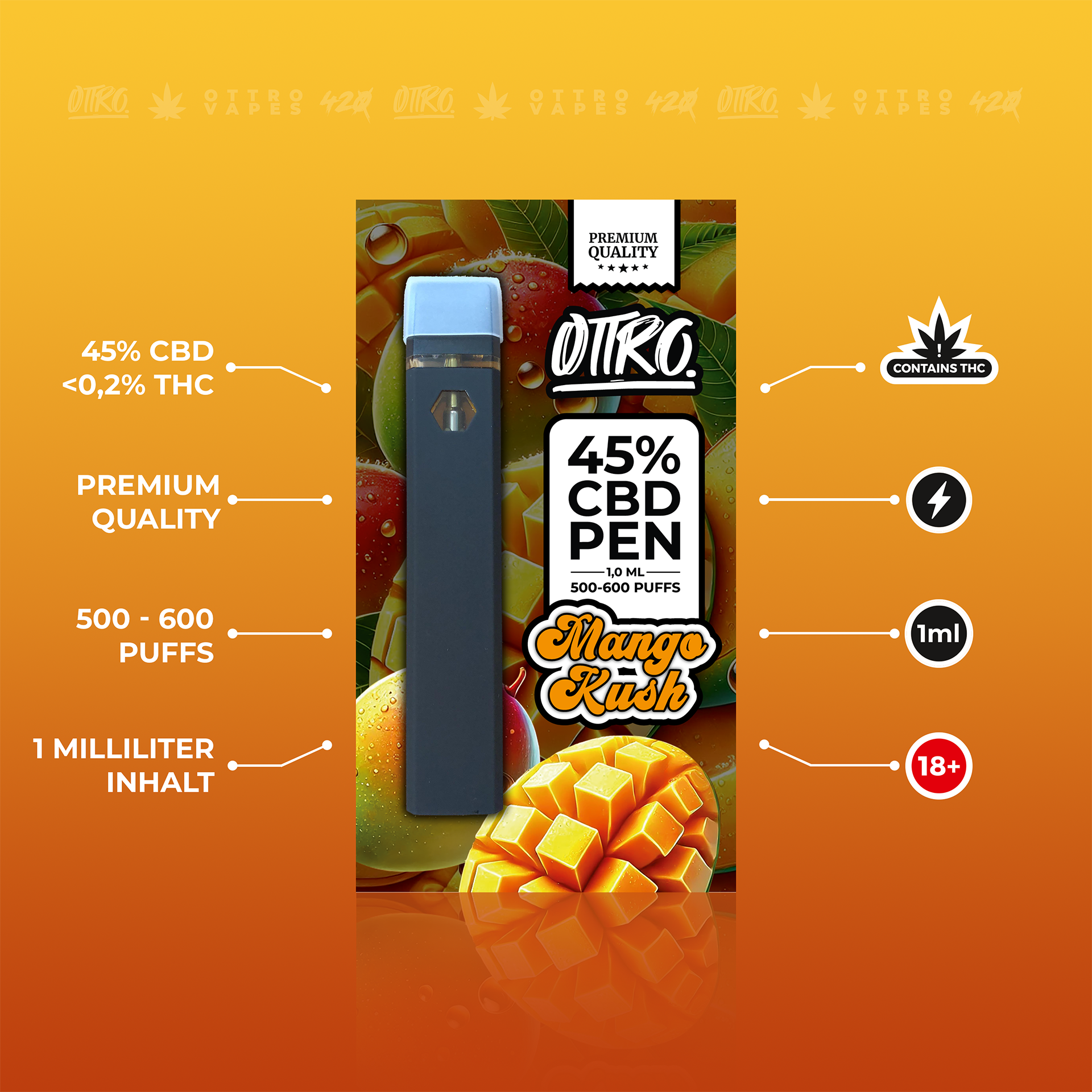 MANGO KUSH Premium CBD Vape kaufen | OTTRO CBD MANGO KUSH Premium CBD Vape kaufen | OTTRO CBD