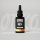 Foto einer Flasche CBD-Öl, beschriftet mit Produktname, CBD-Gehalt und Herstellerinformationen.